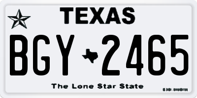TX license plate BGY2465