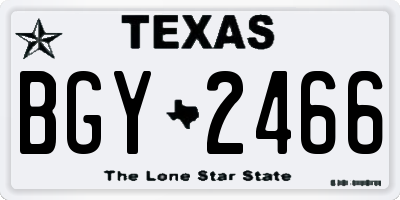 TX license plate BGY2466