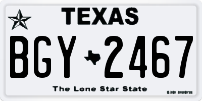 TX license plate BGY2467