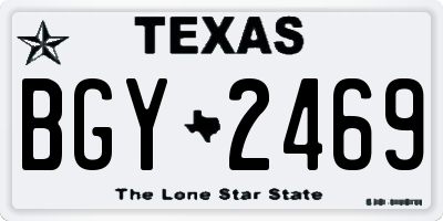 TX license plate BGY2469