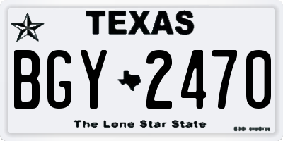 TX license plate BGY2470