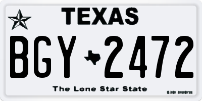 TX license plate BGY2472