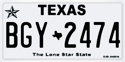 TX license plate BGY2474