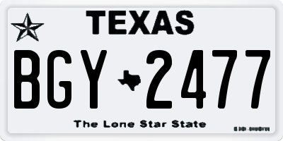 TX license plate BGY2477
