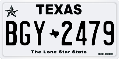 TX license plate BGY2479