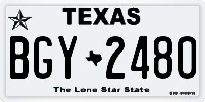 TX license plate BGY2480