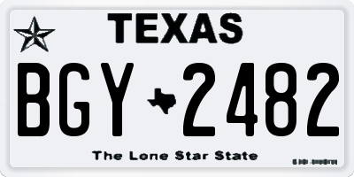 TX license plate BGY2482