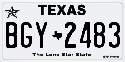 TX license plate BGY2483
