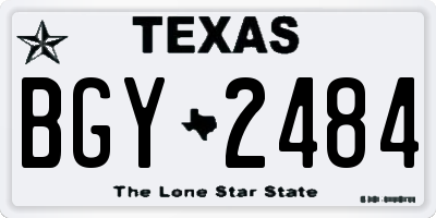 TX license plate BGY2484