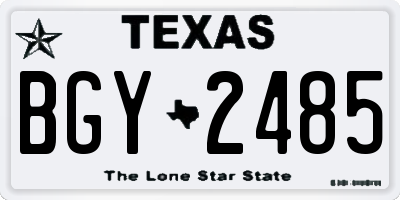 TX license plate BGY2485