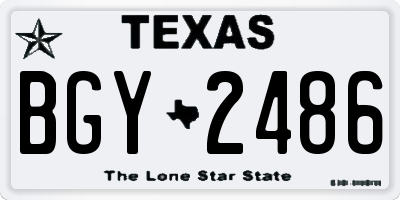 TX license plate BGY2486