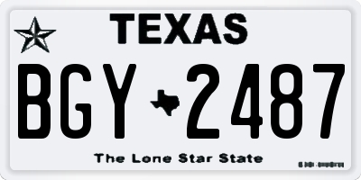 TX license plate BGY2487