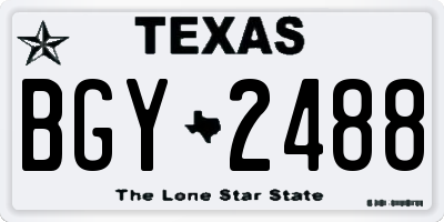 TX license plate BGY2488