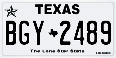 TX license plate BGY2489