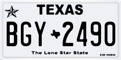 TX license plate BGY2490