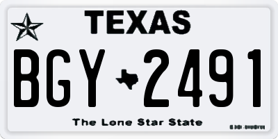 TX license plate BGY2491