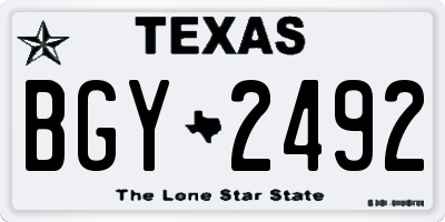 TX license plate BGY2492