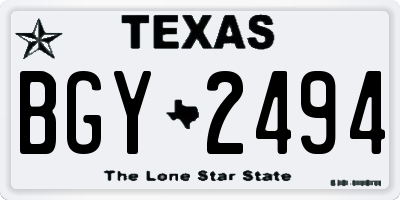 TX license plate BGY2494