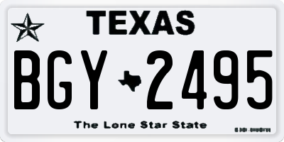 TX license plate BGY2495