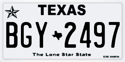 TX license plate BGY2497