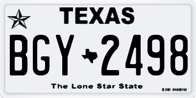 TX license plate BGY2498
