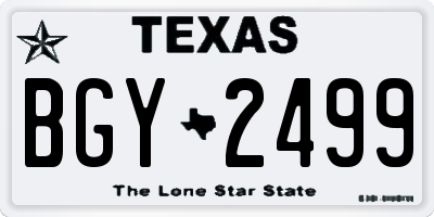 TX license plate BGY2499