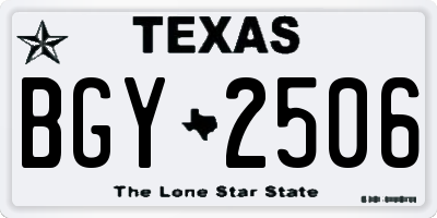 TX license plate BGY2506