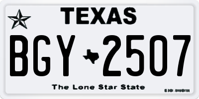 TX license plate BGY2507