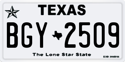 TX license plate BGY2509