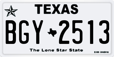 TX license plate BGY2513
