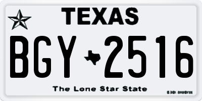 TX license plate BGY2516