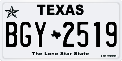 TX license plate BGY2519