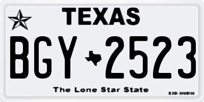 TX license plate BGY2523