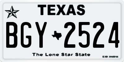 TX license plate BGY2524
