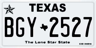 TX license plate BGY2527
