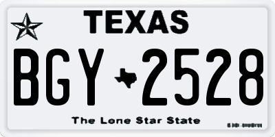 TX license plate BGY2528