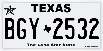 TX license plate BGY2532