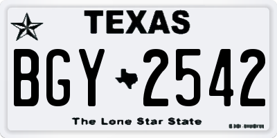 TX license plate BGY2542