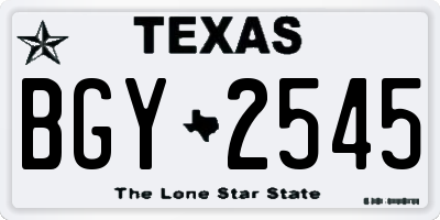 TX license plate BGY2545