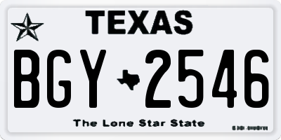 TX license plate BGY2546