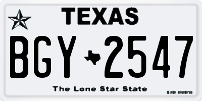 TX license plate BGY2547