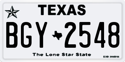 TX license plate BGY2548