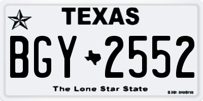 TX license plate BGY2552
