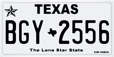 TX license plate BGY2556