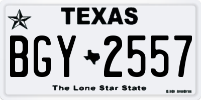 TX license plate BGY2557