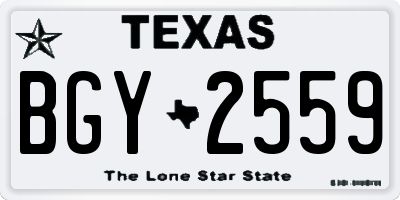 TX license plate BGY2559