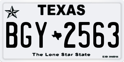 TX license plate BGY2563