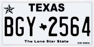 TX license plate BGY2564