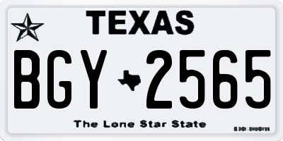TX license plate BGY2565