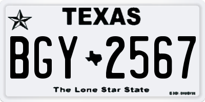 TX license plate BGY2567